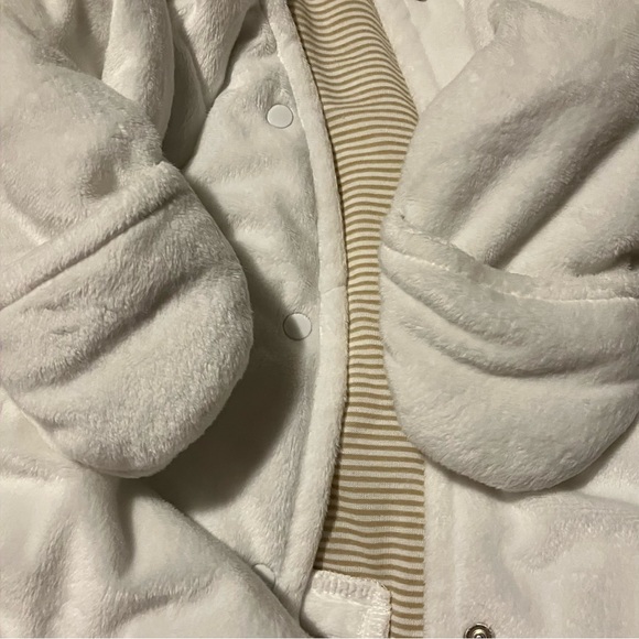 Carter’s Child of Mine White Fleece Hooded Sleep Sack 3-6 Months - Picture 4 of 8